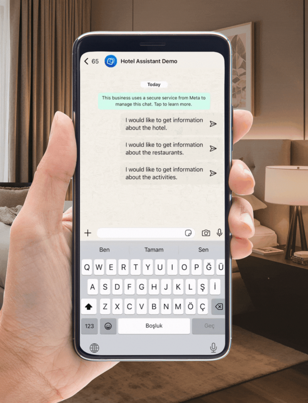 Hotel guest assistant response example