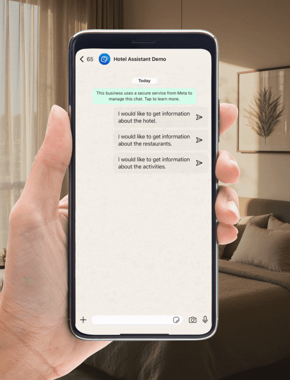 Multilingual guest communication example