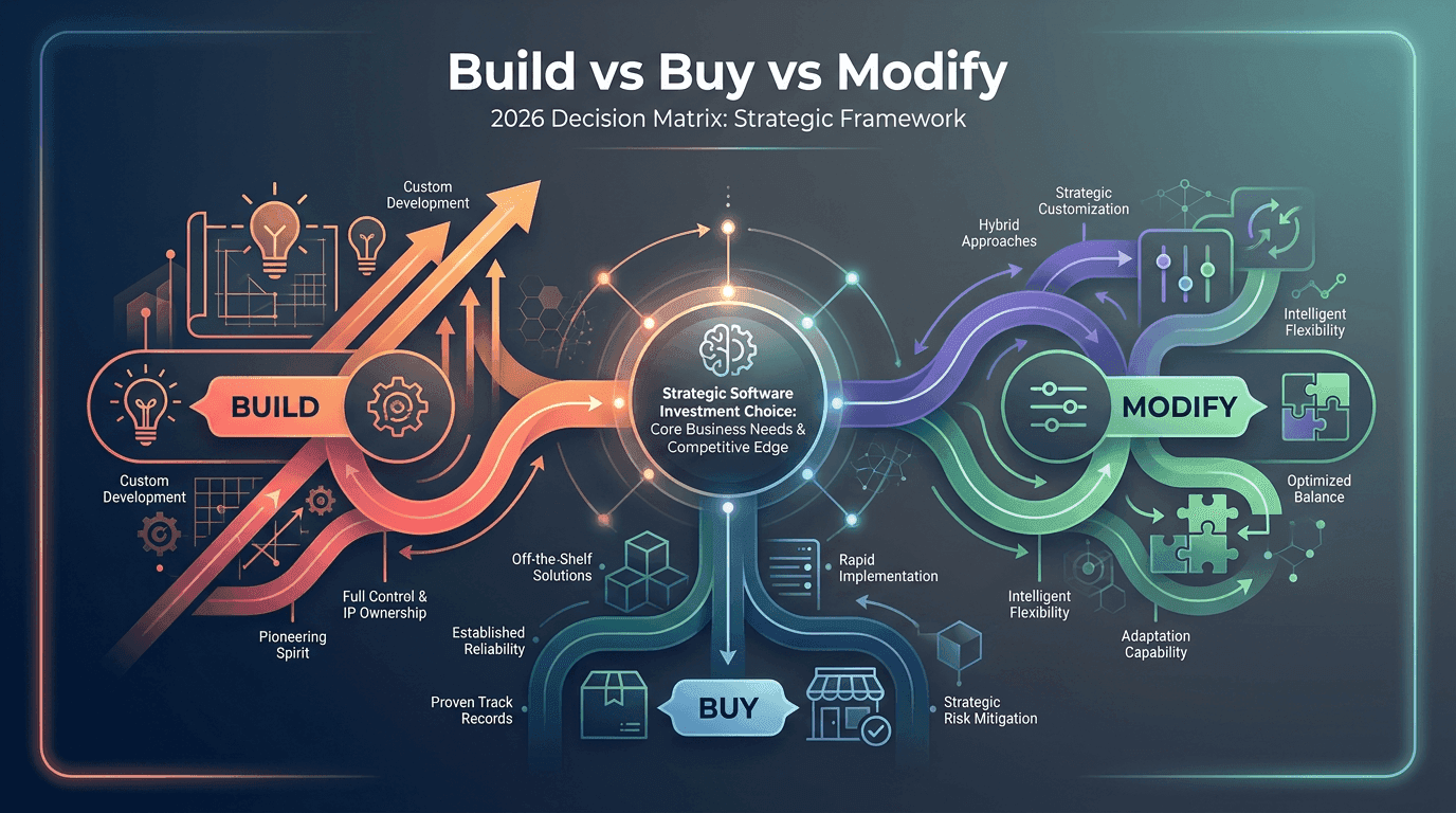 Build vs Buy vs Modify: The 2026 Decision Matrix for Software Investment