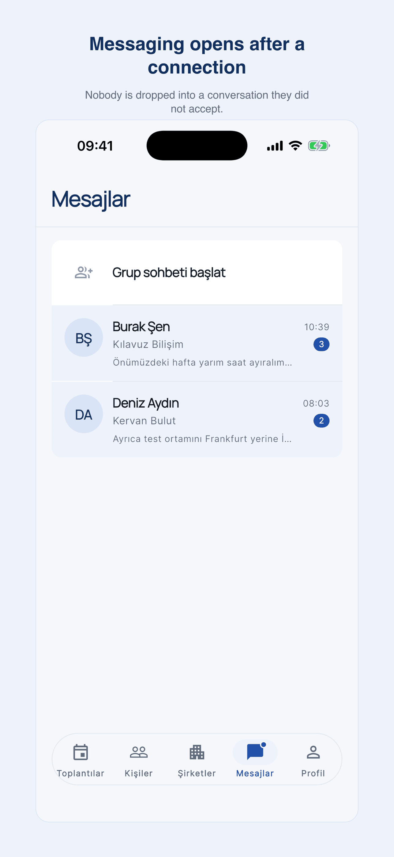 YASAD Connect: mesajlaşma yalnızca karşılıklı kabul edilen bağlantıdan sonra açılıyor