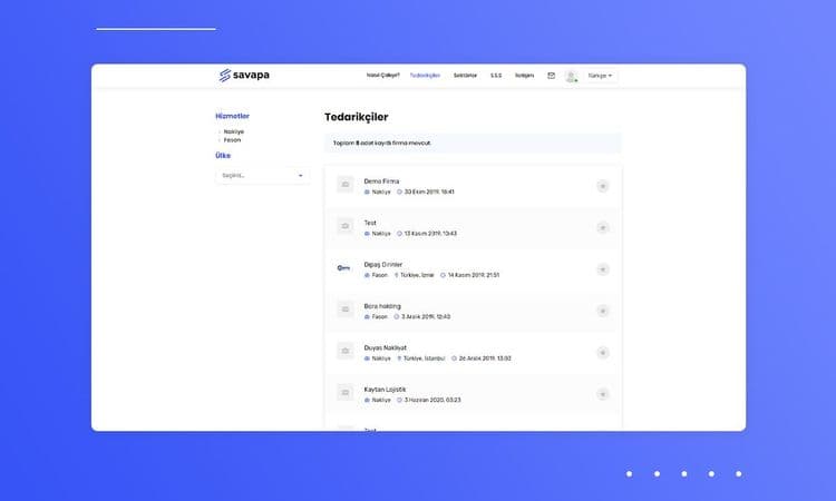 Savapa — Akıllı Lojistik & Tedarik Platformu