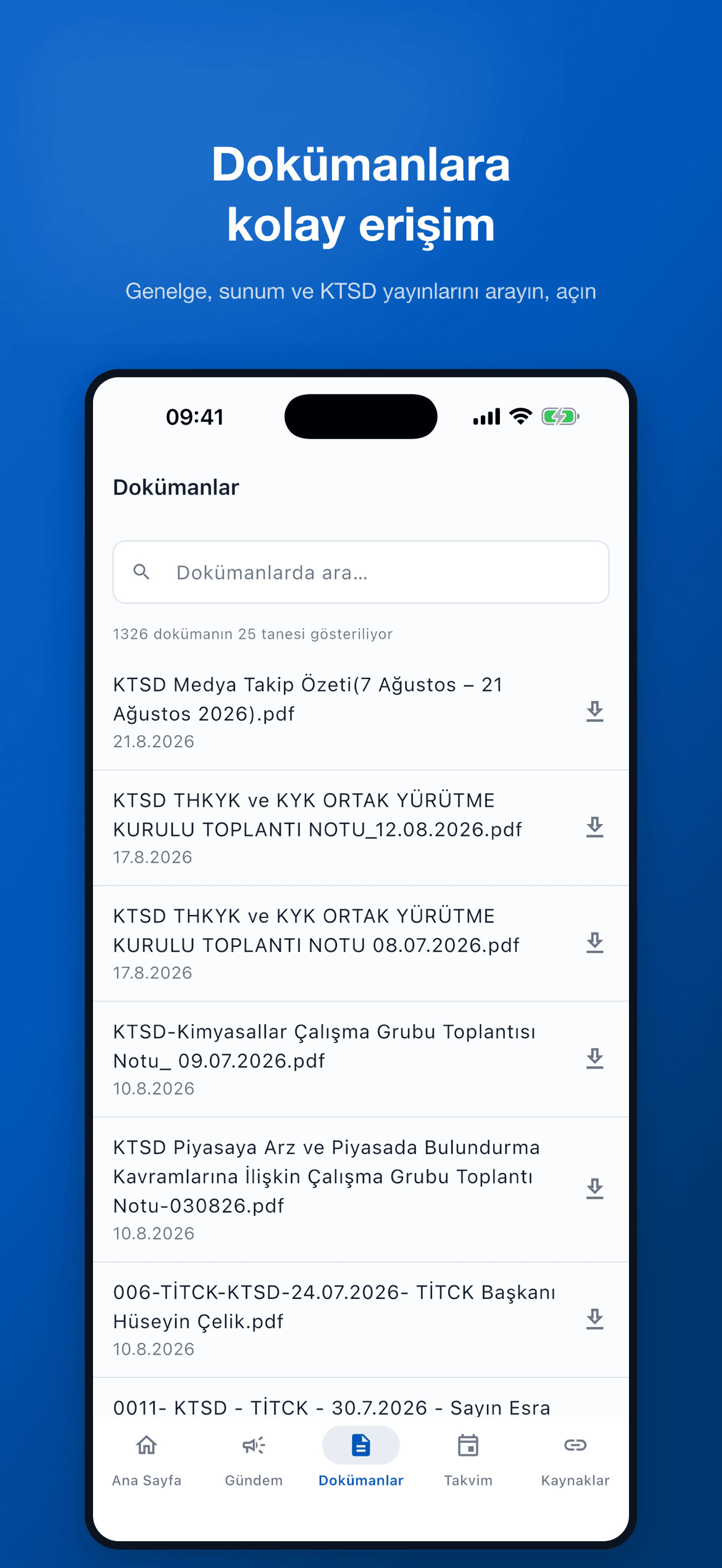 KTSD Extranet: searchable member-only document library of circulars, presentations and publications