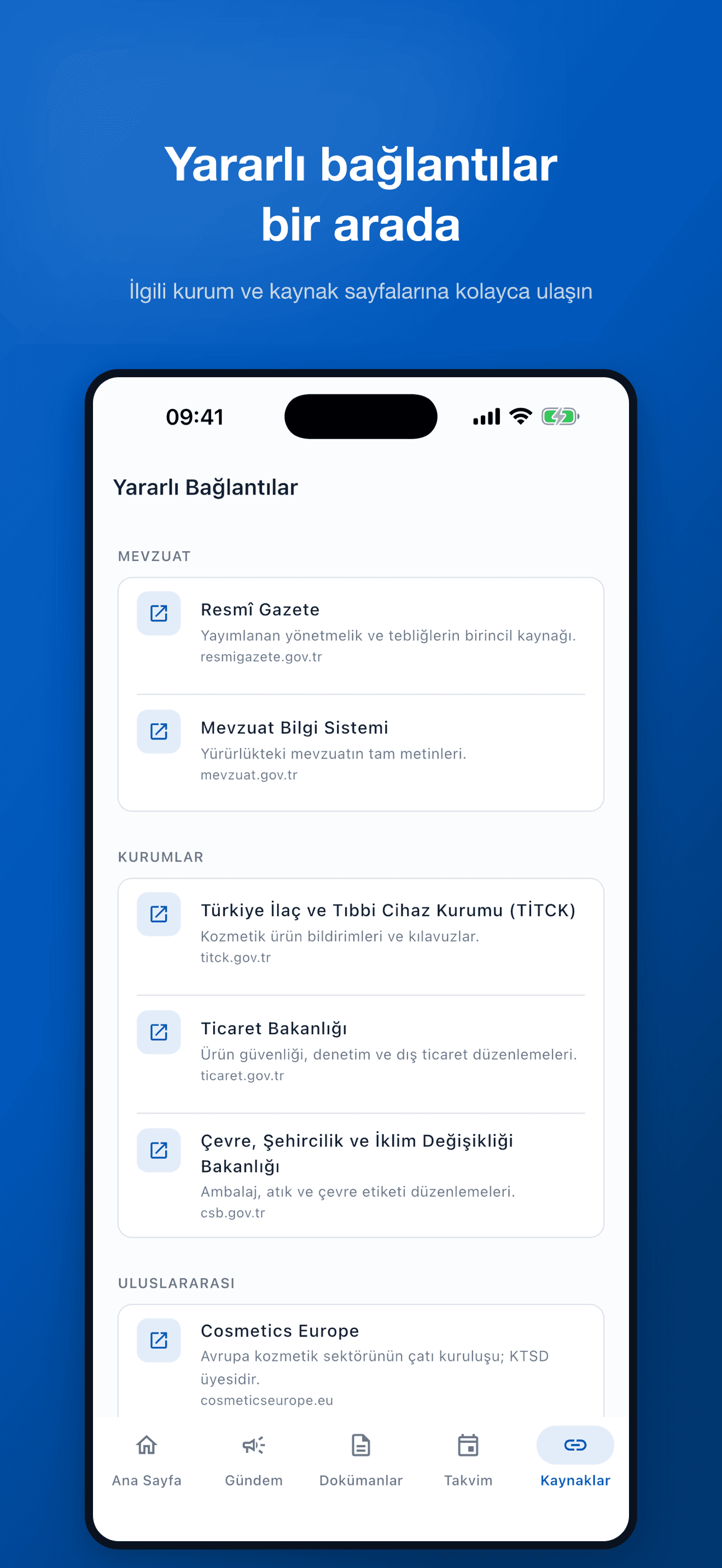 KTSD Extranet: useful links to legislation, institutions and international sources