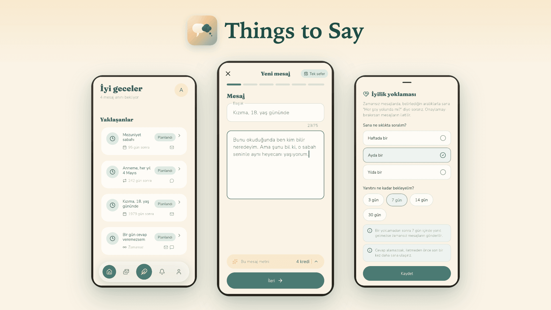 Things to Say: Bazı Sözler Zamanını Bekler
